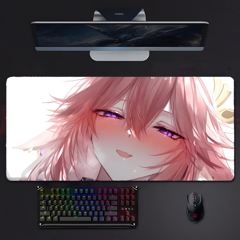 Gaming Keyboard Half - Anime Mauspad Gamer XXL Tastatur-Tischmatte Rosa
