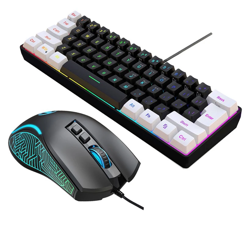 Gaming Keyboard Mouse Set - Tastatur und Maus 60% Computer-Gaming-Kombi-Set PC