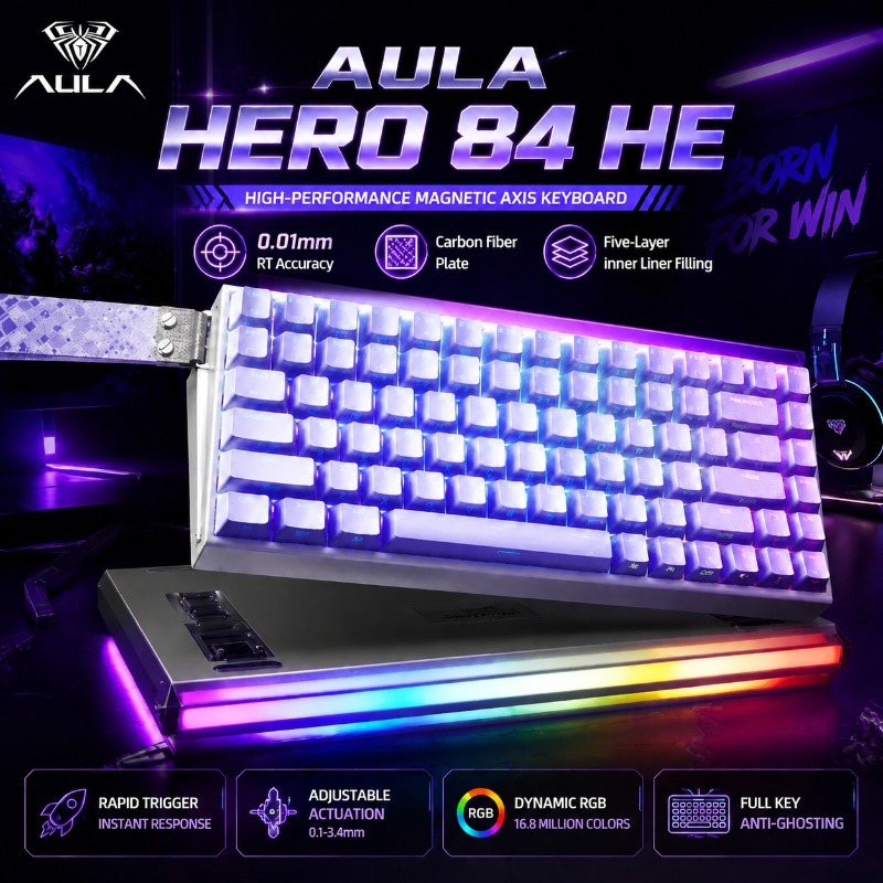 Gaming Keyboard He - AULA HERO84 Magnetische Gaming-Tastatur mit Schnellauslöser,