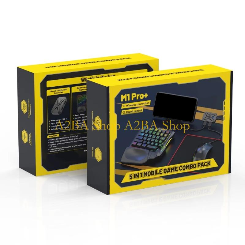 Gaming Keyboard And Mouse Converter For Mobile - A2BA Drahtloser mobiler Tastatur-Maus-Konverter für Telefonspiele,