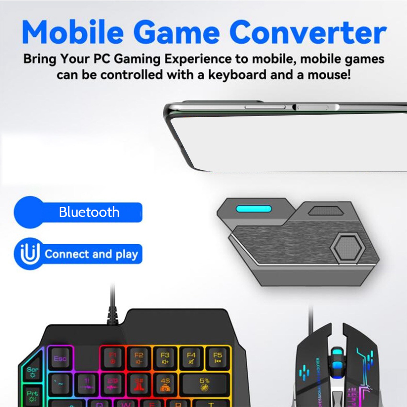 Gaming Keyboard And Mouse Converter For Mobile - ONNL Gamepad Mobile PUBG Controller Gaming