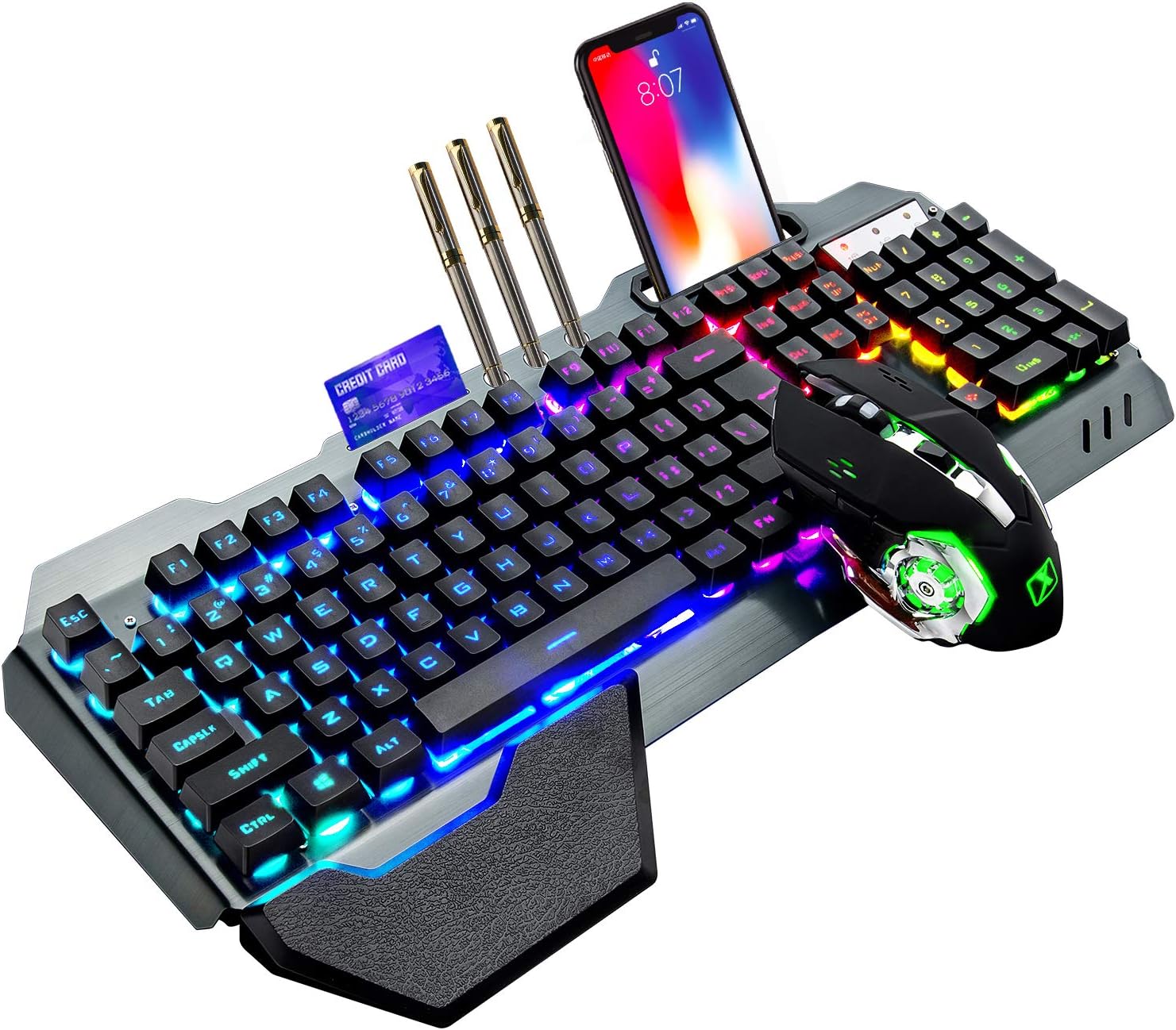 Gaming Keyboard Mouse Wireless - K680 Kabellose Gaming-Tastatur und Maus-Kombination, Regenbogen-LED-Tastatur