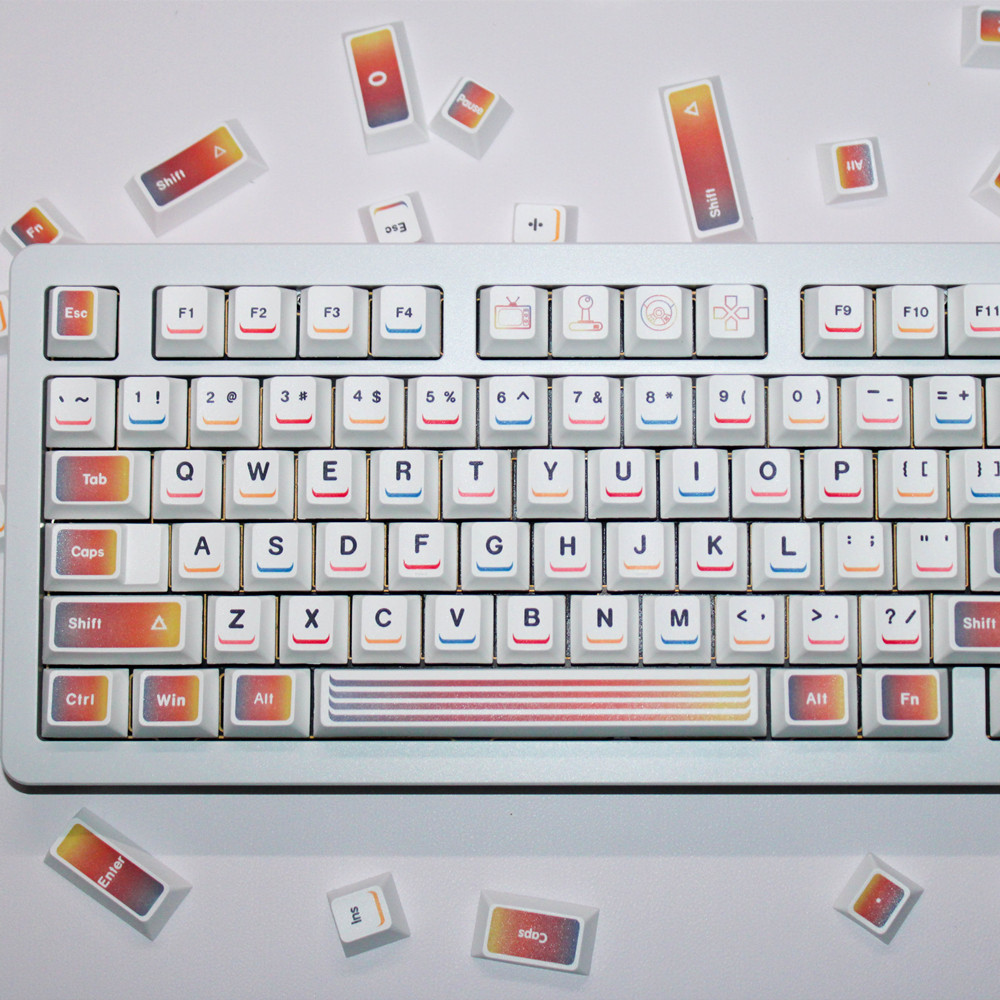 Gaming Keyboard Best - 129 Tasten PBT-Tastenkappen Cherry-Profil DYE-Sublimation Bestpreis-Tastenkappen