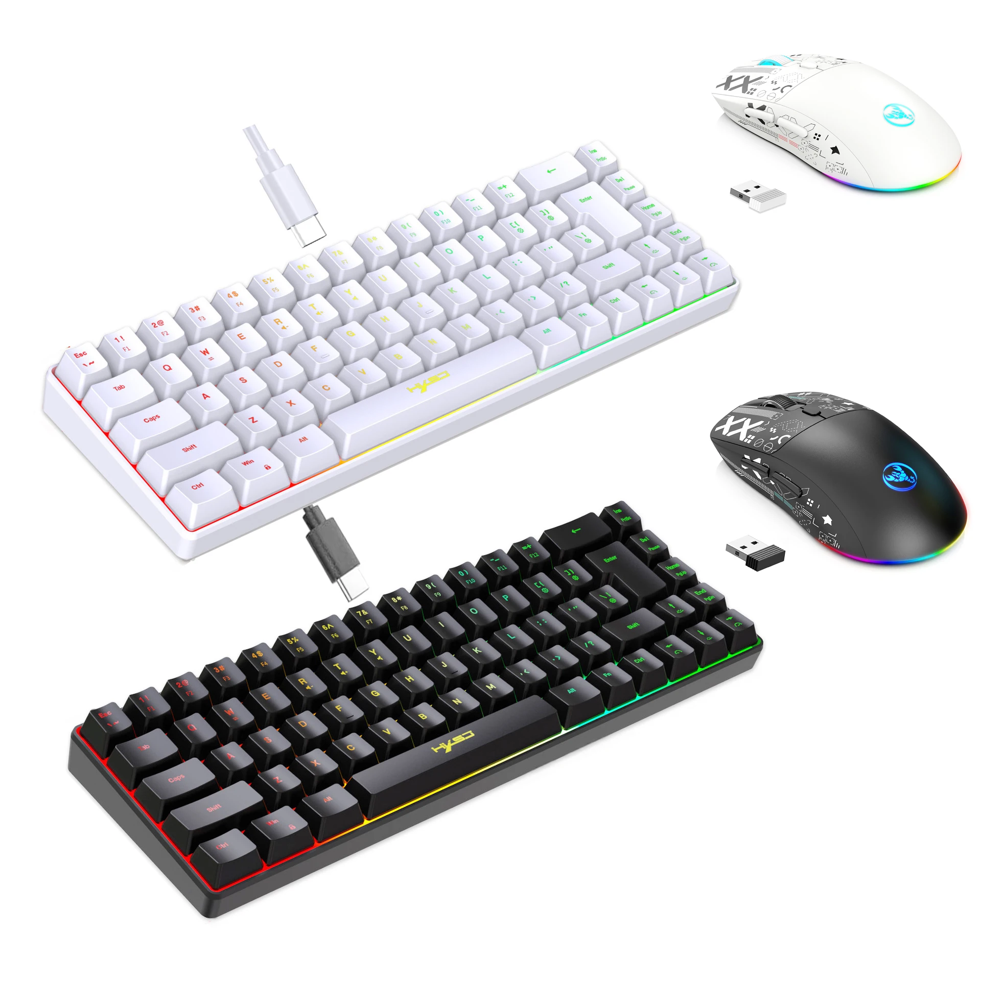 Gaming Keyboard Mouse Set - Tastatur- und Maus-Kombi-Set mit Hintergrundbeleuchtung, Gamer-Tastatur