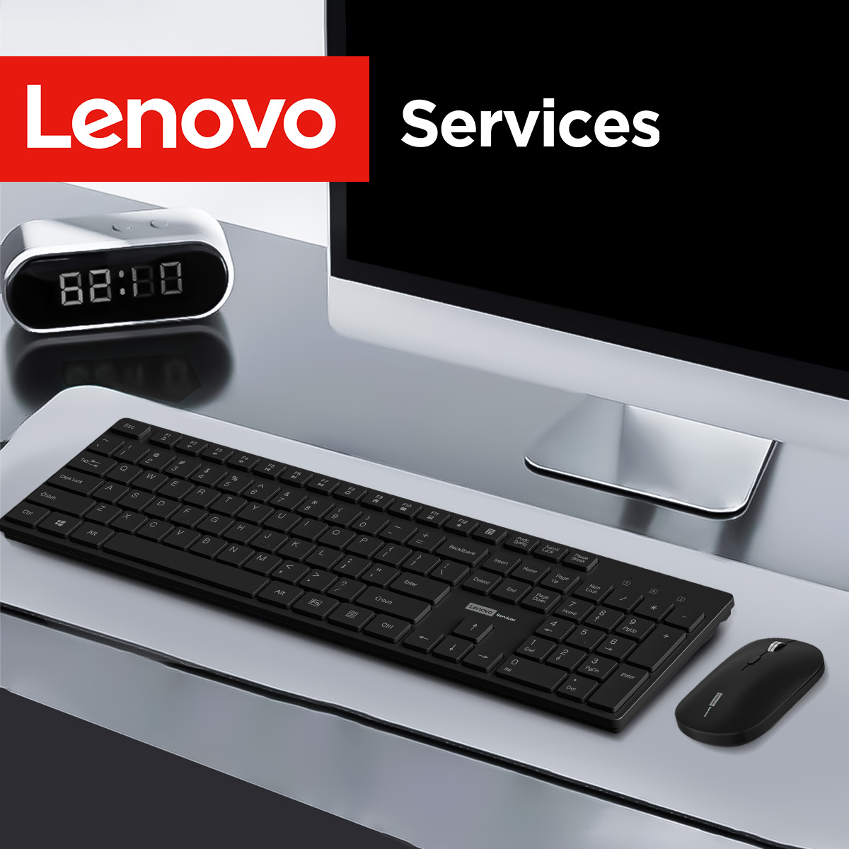 Gaming Keyboard Mouse Wireless - Lenovo KN220 Silent 2,4G kabellose Tastatur-Maus-Kombination,