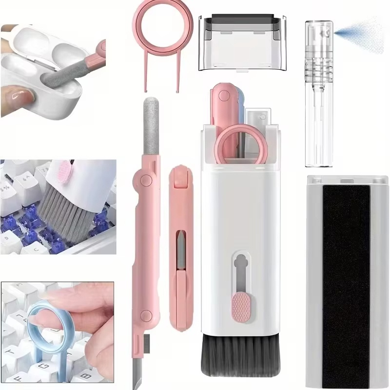 Keycap Puller Ring - 7-in-1 Ohrhörer-Reinigungsset mit Bürste, Tastatur-Reinigungsstift und