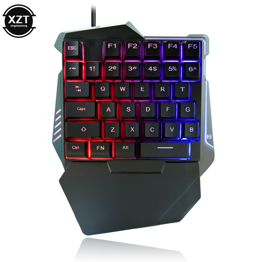Gaming Keyboard Half - USB-Einhandtastatur, mechanische Gaming-Tastatur, tragbare 35-Tasten-Mini-Tastatur mit