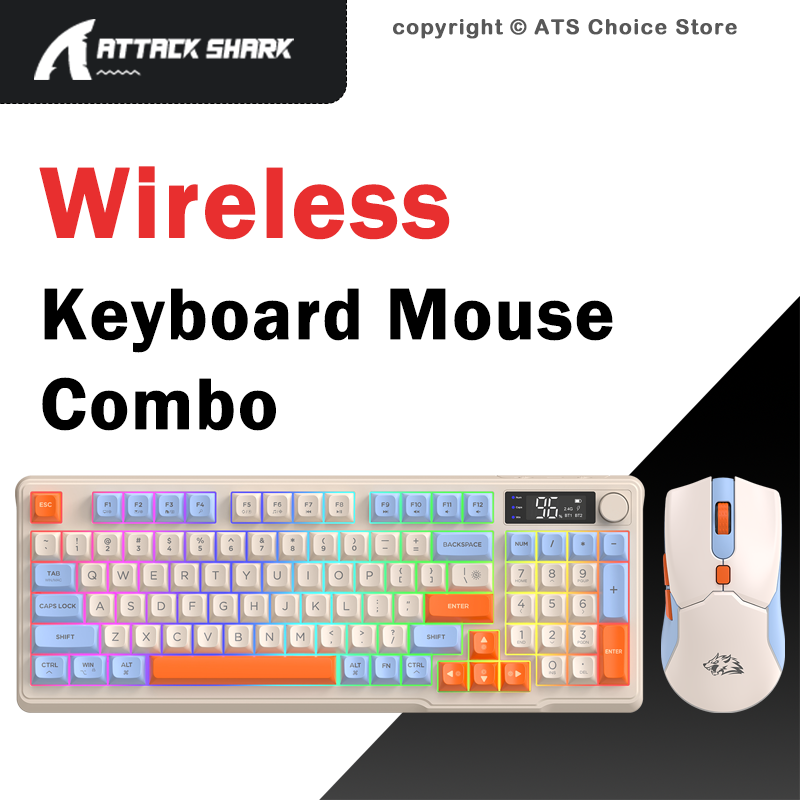 Gaming Keyboard Mouse Set - FREEWOLF T96 Kabelloses Tastatur-Maus-Set, 96-Tasten RGB-Tastatur-Maus-Kombination,
