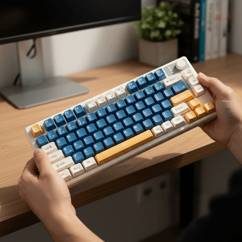Gaming Keyboard That Is Quiet - Kabelgebundene Gaming-Tastatur mit Kompaktem 75-Tasten-Layout, Mechanisches