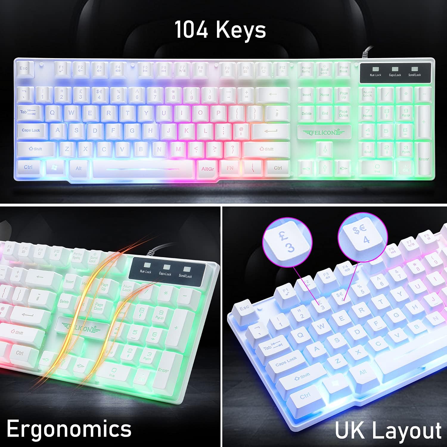 MAMBASNAKE T11 UK 100 % Gaming – Gaming Keyboard Mouse Set Bewertung und Preis