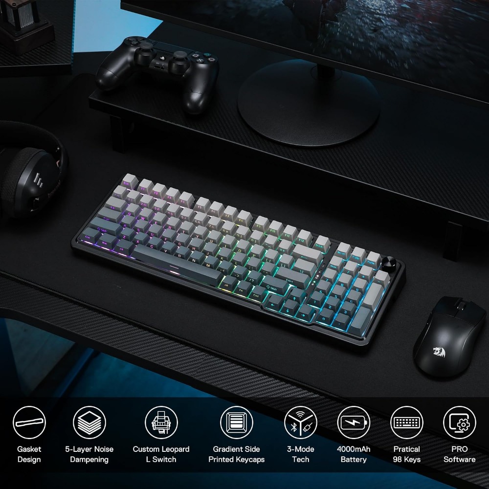 98-Tasten Kabellose Mechanisch – Gaming Keyboard No Noise Bewertung und Preis
