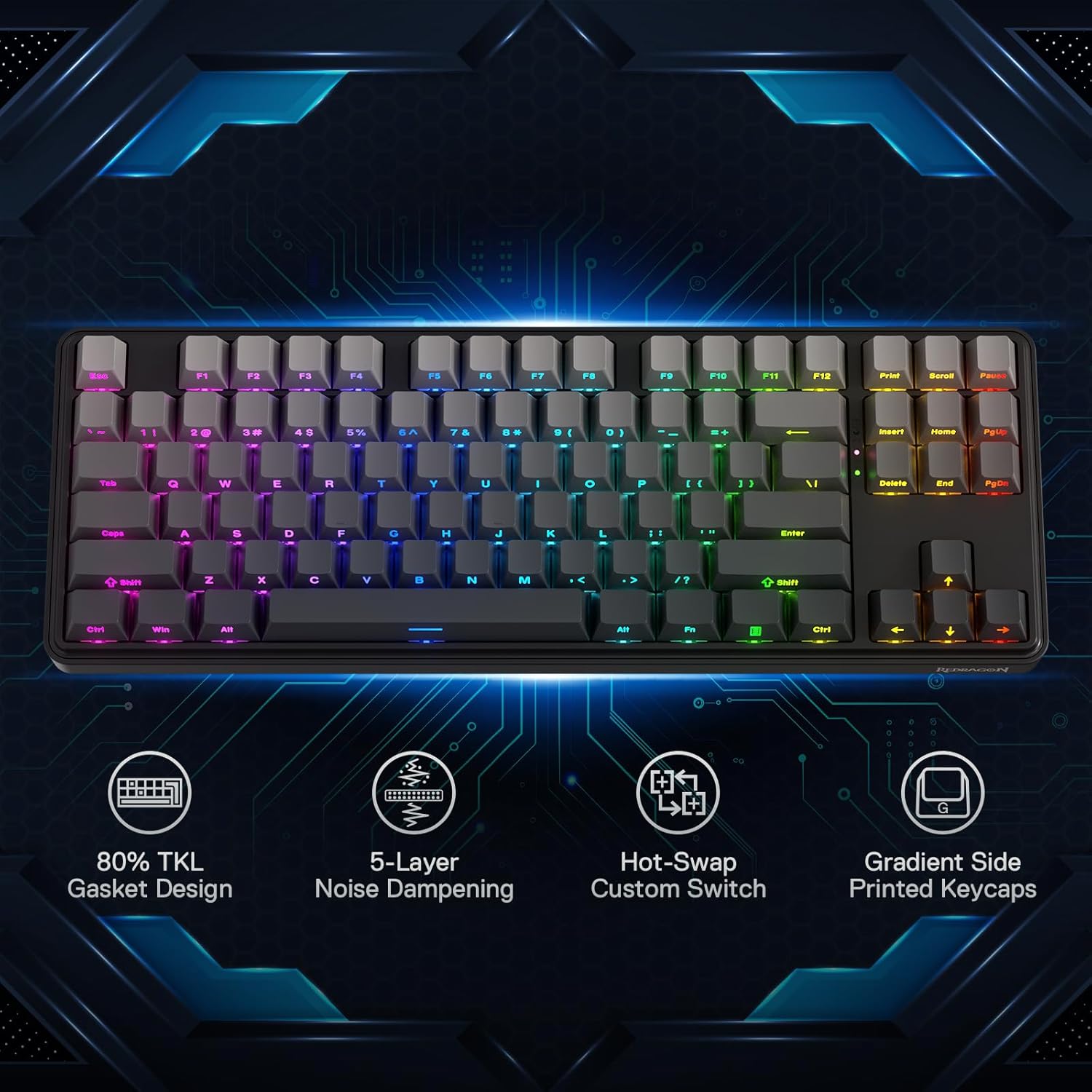 Redragon K707 PRO GB 80 % Dich – Gaming Keyboard No Noise Bewertung und Preis